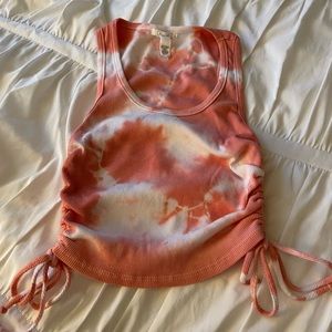 tie dye drawstring tank top